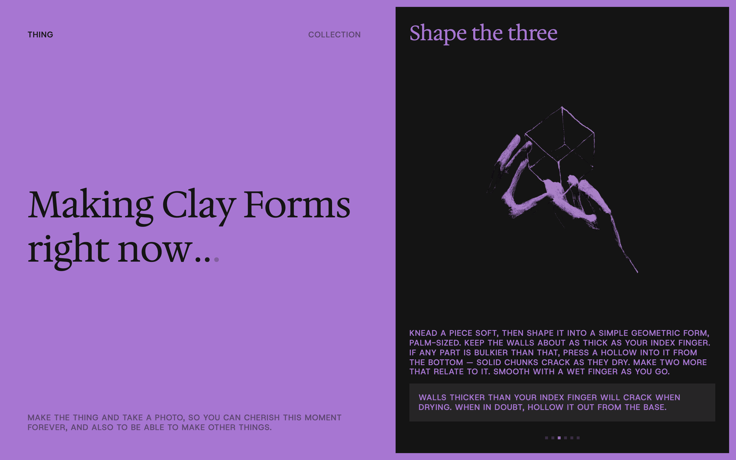 Clay Forms · Shape the three